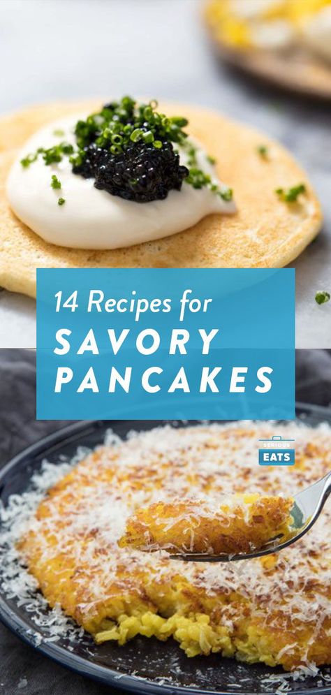 Savoury Breakfast Pancakes, Healthy Savory Pancakes, Savory Pancakes Fillings, Savory Pancake Toppings, Savoury Pancakes Fillings, Savory Pancakes Recipe, Pancake Topping Ideas, Salty Pancakes, Pancake Dinner