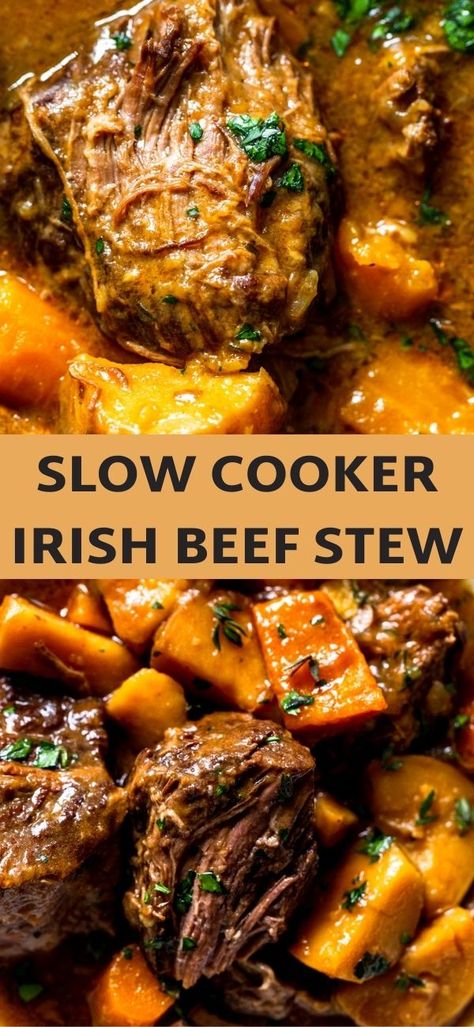 Irish Pot Roast, Slow Cooker Irish Beef Stew, Slow Beef Stew, Irish Dinner, Guinness Beef Stew, Beef Potatoes, Irish Beef Stew, Crockpot Recipes Beef Stew, Irish Beef