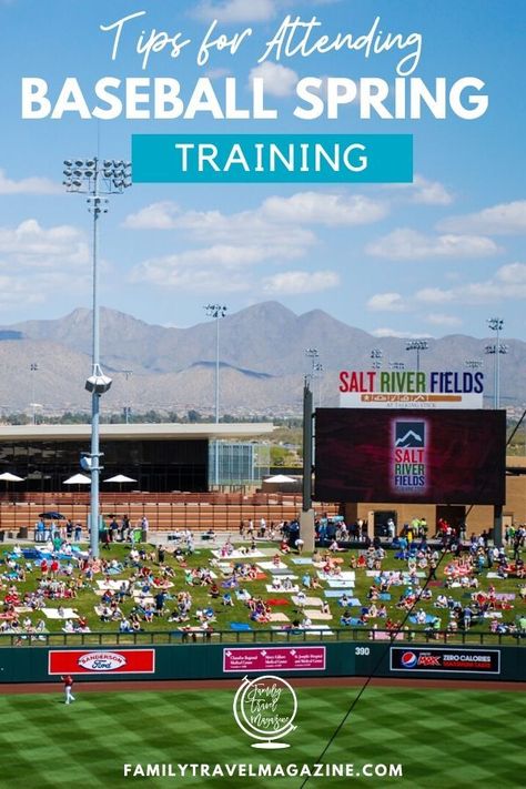 Tips for attending baseball spring training in Phoenix. Includes information about which teams play in the Cactus League, which hotels to stay in, and what other family activities to enjoy. (ad) Spring Training Arizona, Baseball Spring Training, Spring Training Baseball, Kid Friendly Vacations, Couple Getaway, Family Cruise, Family Travel Destinations, Spring Training, North America Travel