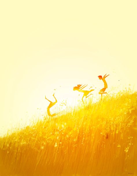 Illustration Inspiration #6 Pascal Campion, Free Falling, Art Et Illustration, Arte Fantasy, Art Anime, Mellow Yellow, Art Journals, Cartoon Art, Tao