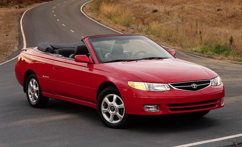 2001 Toyota Camry Solara convertible Toyota Convertible, Inside The Car Aesthetic, Fictional Car, 2019 Camaro, New Edge Mustang, Mid Size Sedan, Inside The Car, Car Organization, Aesthetic Car