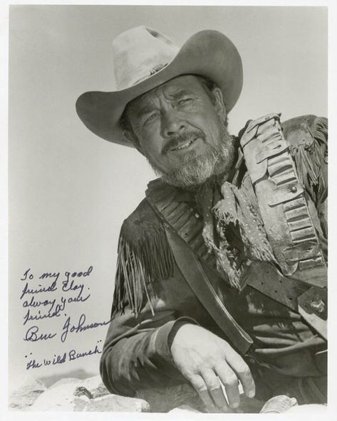 Mike Tejas on Instagram: “Happy Heavenly Birthday to one of the all-time greats…rodeo cowboy & actor Ben Johnson! @ben.son.johnson @johnwayneofficial…” Dale Robertson, Old Western Actors, Lee Horsley, Ronald Regan, Cowboy Films, Cowboy Artwork, Celebrity Autographs, Sam Peckinpah, Ben Johnson