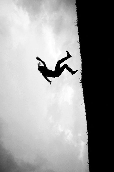 Andy fell. The storm had swallowed her whole before she even hit the ground. Jumping Off Cliff Dark, Falling Off A Cliff Drawing, Someone Falling, Person Falling, Perspective Photography, Im Falling, Dark Art Drawings, Photography Gallery, Dark Photography