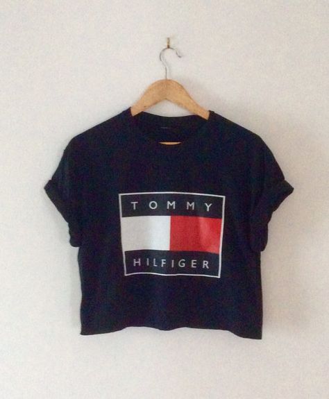 classic black tommy hilfiger crop top swag by 0BubblegumBoutique0 Hilfiger Outfits, Tommy Hilfiger Crop Top, Tommy Hilfiger T Shirt, Cropped Tops, Mode Inspo, Mode Inspiration, Festival Outfits, Lany, Urban Fashion