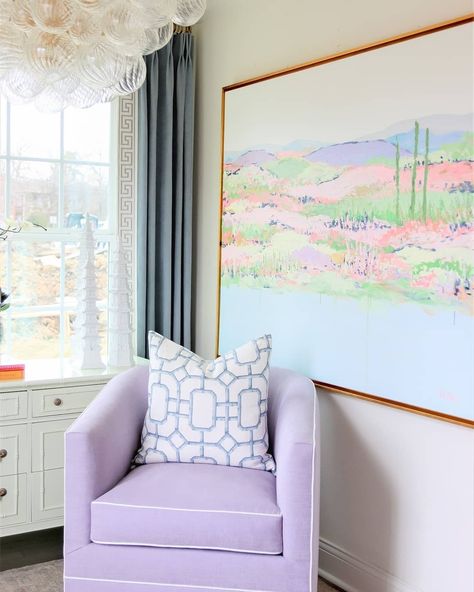 The Collective on Instagram: “Into the D E S E R T 🏜️ Whitney Alley's "Sedona" series is here and we couldn't be more in love with the desert 🌵🌵🌵 #abstractart…” Hamptons Interior Design, Lilac Velvet, Preppy House, College House, House Room, Front Room, My New Room, Dream Home Design, Dallas Texas