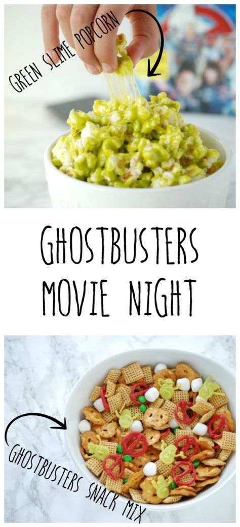 Ghostbusters Movie Night | Endlessly Inspired Gremlins Movie Night Food, Ghostbusters Snacks, Ghostbuster Themed Snacks, Ghostbusters Movie Night, Ghostbuster Party Food, Ghostbusters Food Ideas, Ghostbusters Desserts, Ghostbusters Food, Ghostbusters Party Food