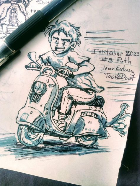 Jean Estevez | Comms Open en X: "#Inktober 2023 day 3 #path Día 3 #camino Traditional art my first inktober Follow me and support me https://t.co/jmQbaU2yxt #motor #inktober #inktober2023 #inktober2023day2 #fantasy #anime #cartoon #artmoots #ArtistOnTwitter #art #sketch #biker #followme https://t.co/Rkv7bMVPTf" / X Inktober 2023, Anime Cartoon, Art Sketch, Traditional Art, Follow Me, Sketch, Anime, Art