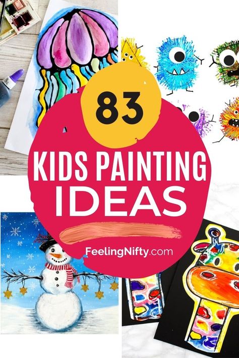 Easy Painting Ideas For Kids, Kids Paint Night, Kids Painting Ideas, Easy Painting For Kids, Kids Painting Projects, Acrylic Painting For Kids, Preschool Painting, Painting Ideas For Kids, Diy Canvas Art Easy