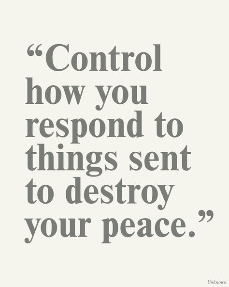 Positive & Motivational Quotes on Instagram: “Control how you respond to things sent to destroy your peace. Author Unknown. #thegoodquote 🌻” Motivation Letter, Positivity Quotes, Vie Motivation, Life Quotes Love, Happy Words, A Quote, Note To Self, Quote Aesthetic, Pretty Words