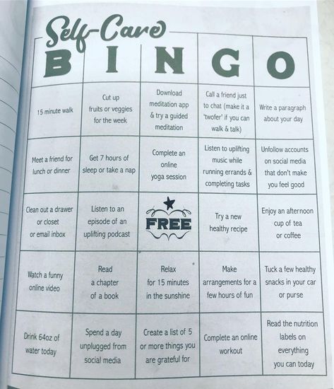 One of the FUN monthly activity pages in my new book - “Just for You: a Daily Self-care journal”. It’s Self-care bingo! You have to play to win! This book makes great gift for family member or girlfriend. 📚 🎁 #selfcare #selfhealth #bingo #journal #happyhealthycaregiver #journaling #journaling prompts Self Care Bingo Bullet Journal, Monthly Bingo, Journal Bingo, Selfcare Activities, Self Care Journal Pages, Self Care Bingo, Campaign Management, Coping Skills Worksheets, Health Book