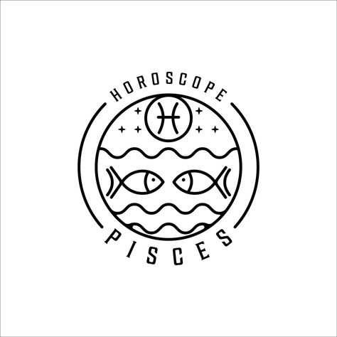 Animal Pictogram, Fish Zodiac Sign, Line Art Simple, Logo Line Art, Turtle Tattoo Designs, Zodiac Pisces, Illustration Template, Turtle Tattoo, Monogram Signs