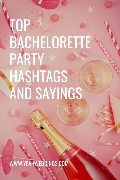 The bachelorette party is a sacred tradition devoted to boozing with your bridesmaids before the big day. Brides-to-be get to take a break from stressful wedding planning for a girls’ night out (or a weekend away for more ambitious bridal parties). Whatever your bachelorette party plans may be, you can prepare by picking out a fun hashtag for the celebration. Letter Board Bachelorette Party, Funny Bachelorette Sayings, Bachelorette Party Name Ideas, Bachelorette Signs Funny, One S'more Celebration Bachelorette, Bachelorette Party Signs Funny, Bachelorette Group Chat Names, Bachelorette Letter Board, Bachelorette Sayings Quotes