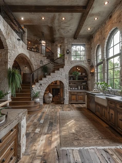 Dream Life House, Stone Walls, Dream House Rooms, Fantasy House, Luxury Homes Dream Houses, Dream House Interior, Design Your Dream House, Sims House, Dream House Exterior