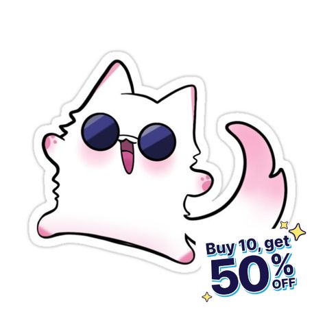 Decorate laptops, Hydro Flasks, cars and more with removable kiss-cut, vinyl decal stickers. Glossy, matte, and transparent options in various sizes. Super durable and water-resistant. Gojo as cat from the memes! Frolicking from a scene in the anime Gojo Kitkat, Anime Stickers Manga, Kawaii Font, Sticker Gojo, Laptop Stickers Ideas, Gojo Sticker, Funny Cat Stickers, Gojo Cat, Laptop Drawing