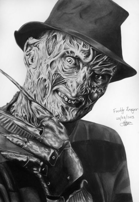 My art. Freddy Krueger. A4 Freddy Krueger Photography, Freddie Kruger Drawing, Freddy Krueger Art Drawing, Freddy Krueger Stencil, Freddy Krueger Portrait, Freddy Krueger Tattoo Design, Freddy Tattoo, Freddy Krueger Drawing, Freddie Kruger