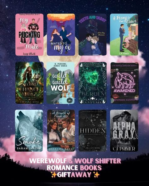 International Werewolf/Wolf Shifter Giftaway! 🐺✨ Twelve amazing authors have teamed up to give one lucky reader a signed copy of their paranormal book! From werewolf to wolf shifters, first in series or novellas tied up with various degrees of steam, your collection will never be the same 😍 To enter: 1️⃣ Follow @izzyelliottwrites @bykateprior @aa.fairview @lvoaksauthor @savannaroseauthor @aimeevancebooks and @b.p.writes @lunalarkauthor @stephaniekazowz @author.sarahjaeger @author.allegra.h... Best Werewolf Books, Shifter Romance Books, Werewolf Romance Books, Werewolf Books, Wolf Shifter, Reading List Challenge, Paranormal Books, Shifter Romance, Paranormal Romance Books