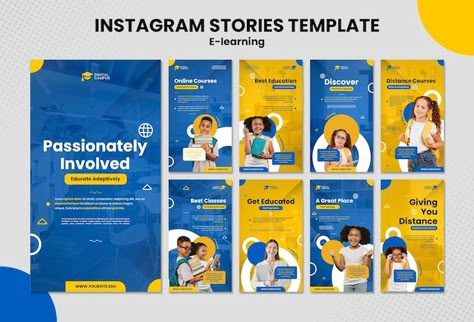 Free PSD e-learning instagram stories te... | Free Psd #Freepik #freepsd #school-technology #education-technology #online-school #online-education Employer Branding Ideas, Social Media Campaign Design, School Advertising, Learning Template, Free Powerpoint Presentations, Instagram Stories Template, Instagram Branding Design, Creative Branding Design, Social Media Branding Design