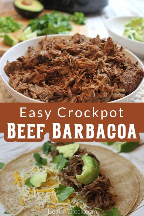 Taking Taco Tuesday to the next level is far more accessible when we have an easy crockpot beef barbacoa recipe on hand. Mexican Recipes | Crockpot Dinner Recipes | Beef Crockpot Recipes | Taco Tuesday Recipes | Crockpot Mexican Recipes | Crockpot Recipes for Taco Tuesday | Crockpot Recipes with Beef | Crockpot Chuck Roast Recipe | Slow Cooker Beef Recipe | Chuck Roast Ideas Crockpot Recipes Taco, Crockpot Mexican Recipes, Fajitas Beef, Barbacoa Crock Pot, Slow Cooker Beef Barbacoa, Beef Barbacoa Slow Cooker, Crockpot Mexican, Beef Crockpot, Beef Barbacoa