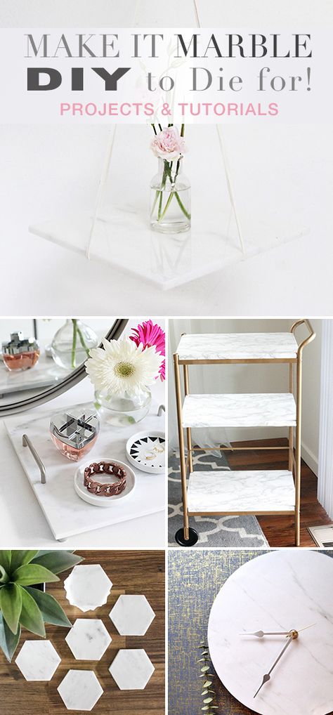 DIY Projects made with Marble or Marble Look Materials! Great projects and tutorials for making place cards, coasters, trays, tables, clocks & more from marble or marble like materials! #DIY #marbleprojects #DIYmarbleprojects #DIYhomedecor Diy With Marble Pieces, Scrap Marble Projects, Marble Diy Projects, Diy Marble Crafts, Marble Diy, Craft Organization Diy, Marbles Crafts, Diy Blanket Ladder, Diy Marble