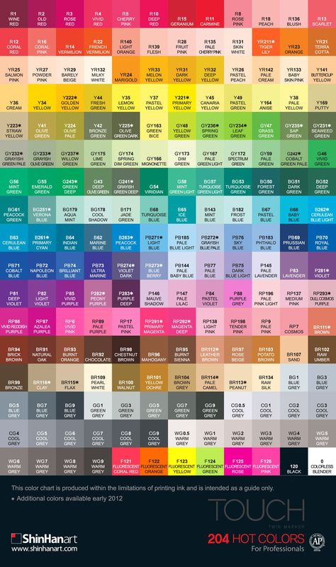 Dina Kowal Creative: Touch Marker Color Charts Color Names Chart, All Colours Name, Color Knowledge, Palette Challenge, Color Mixing Chart, Hur Man Målar, Color Palette Challenge, घर की सजावट, Color Palette Design