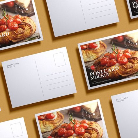 Modern Postcard Design, Postcard Template Free, Postcard Mockup, Mockup Template Free, Modern Postcard, Free Postcards, Free Mockup Templates, Postcard Template, Stationery Mockup