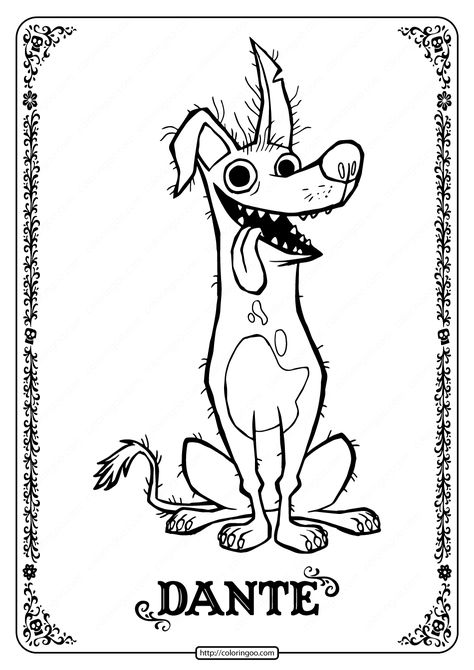 Xoloitzcuintle Drawing, Disney Dogs Drawing, Coco Film, Painting Pages, Coco Disney, Disney Sleeve, Disney Coco, Book Cartoon, Disney Movie Night