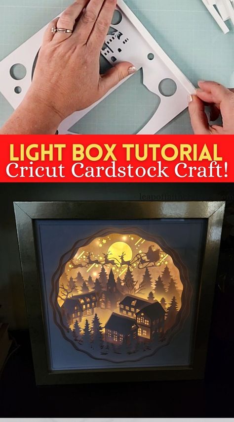 Cricut Paper Layered Projects, Cameo Paper Projects, Layered Paper Projects, Lunibox Diy, Cricut Light, Shadow Boxes With Cricut, Cricut Shadow Box Projects, Light Boxes Ideas, Shadowbox Art Ideas