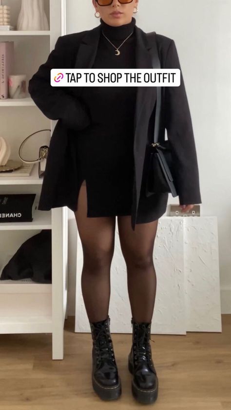 Black Mini Skirt Plus Size Outfit, Black Skirt Outfit Fall Plus Size, All Black Concert Outfit Plus Size, Night Out Plus Size Outfits Winter, Midsize Coat Outfit, Plus Size Winter Going Out Outfits, Plus Size Outfit Night Out, The 1975 Concert Outfit Plus Size, Curve Going Out Outfits