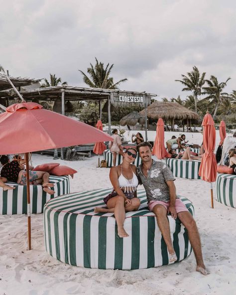 Planning a trip to Tulum? You'll want to spend some time at the best Tulum beaches, so here is a guide to the best Tulum beach clubs! These beach clubs in Tulum have it all - great food, great vibes, and great ocean views. | beach clubs tulum | tulum beach club | best beach clubs tulum | tulum mexico beach clubs Guatape, Beach Club Aesthetic, Tulum Beach Club, Atlantis Aesthetic, Tulum Party, Beach Song, Tulum Mexico Beach, Best Beaches In Mexico, Ocean Views Beach