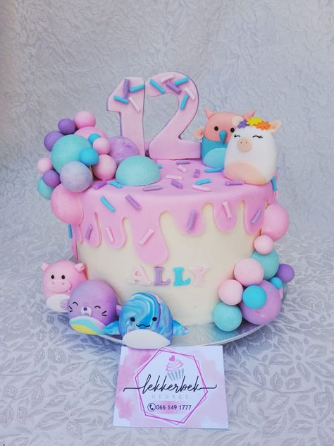 Squishmallow cake Squishmellow Cake Ideas, Squishmallow Cake Topper, Squishy Birthday Party Ideas, Squishmallows Cakes, Squishmallows Birthday Cake, Squishmallows Cake, Squishmallow Cake, Squishmallow Birthday Party, Squishmallow Party