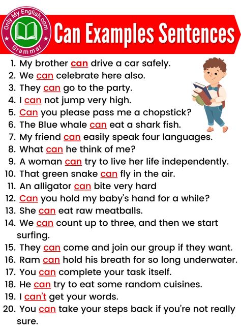 Can Sentences, Tenses Chart, Basic English Sentences, English Stories For Kids, English Phrases Sentences, Sentence Examples, English Lesson Plans, Comprehension Exercises, Book Cakes