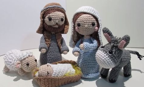 Nativity Crochet Pattern, Nativity Crochet, Crochet Nativity, Amigurumi Baba, Crochet Blog, Christmas Crochet Patterns, Baby Jesus, Nativity Scene, Nativity Set