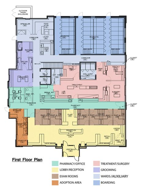 Veterinary Hospital Design, Hospital Floor Plan, Vet Clinic Ideas, Animal Shelter Design, Hotel Pet, Hospital Plans, Dog Boarding Kennels, Vet Hospital, Vet Office