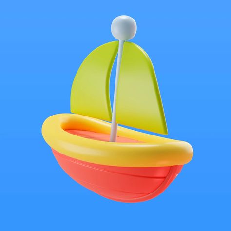 Toy Blender, Boat Icon, Boat Illustration, Visual Reference, Family Tattoo, Toy Boat, Ppt Design, 3d Artwork, Family Tattoos