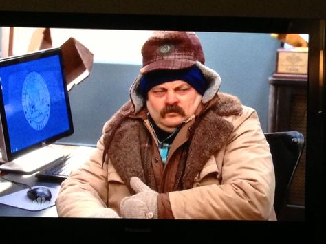 Ron Swanson is great even when he's sick. Wrestling Memes, Wrestling Quotes, Wrestling Mom, Ron Swanson, Freezing Cold, Always Cold, Parks N Rec, Parks And Recreation, Old Man