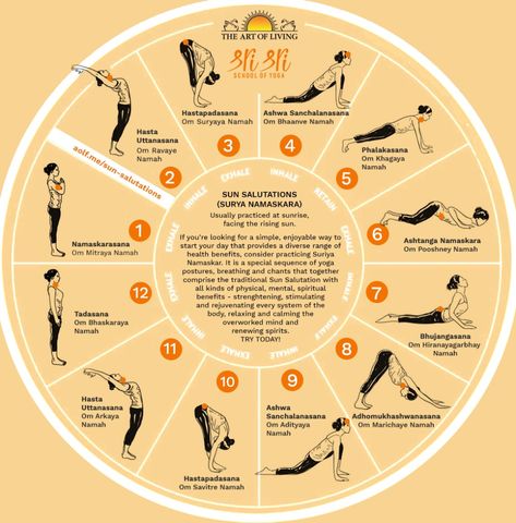 Sun Salutation 101: Your Basic Guide to Learn the Age-old Yoga Sequence | The Art of Living Sun Salutation Sequence, Yoga Sun Salutation, Surya Namaskara, Yoga Kundalini, Surya Namaskar, Yoga Sequence, Do Yoga, Easy Yoga Workouts, Restorative Yoga