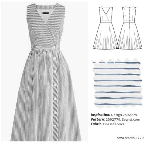 Polyester Dress Pattern, Summer Wrap Dress Pattern, Ladies Dress Patterns Sewing, Free House Dress Pattern, Casual Dress Patterns Sewing Simple, Seamwork Dress, Sewing Work Clothes, Office Wear Sewing Patterns, Simple Dress To Sew