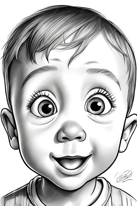 Premium AI Image | Astonished Expression Coloring Page Printable Pencil Sketch Child's Face Human Face Sketch, Face Coloring Pages, Face Coloring, People Coloring Pages, Human Sketch, Realistic Cartoons, Children Sketch, Pencil Sketch Images, Coloring Page Printable