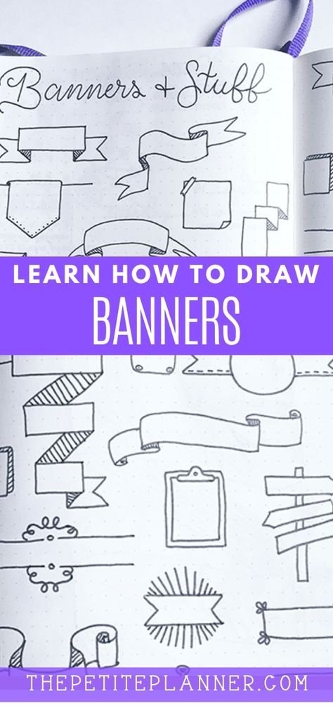 How To Draw Banners, Draw A Banner, Draw Banners, Banner Doodle, Christmas Fonts Free, Planner Doodles, Holiday Fonts, Bullet Journal Banner, Banner Drawing