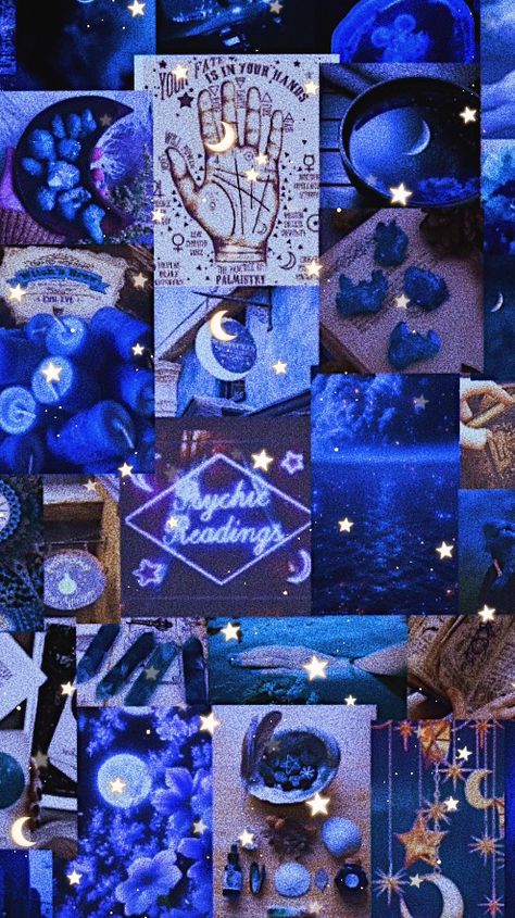 Libra Wallpaper Aesthetic Blue, Blue Witchy Aesthetic, Blue Moon Aesthetic Wallpaper, Blueberry Aesthetic Wallpaper, Whatsapp Chat Wallpaper Aesthetic, Blue Witch Aesthetic, Witchy Aesthetic Wallpaper, Witchy Lockscreen, Witch Aesthetic Wallpaper