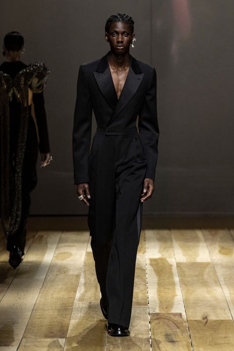 AW23 SHOW Tuxedo Jumpsuit, Fall 2023 Ready To Wear, High Fashion Men, Gala Outfit, 2023 Ready To Wear Collection, Menswear Runway, 2023 Ready To Wear, Queer Fashion, Prom Suits