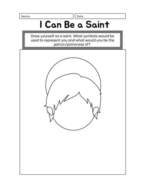 Catholic Worksheets For Kids, All Saints Day Preschool, Catechism Crafts, Kindergarten Sunday School, Catholic Kids Activities, Saints For Kids, Saint Coloring, Halloween Kindergarten, Christian Activities