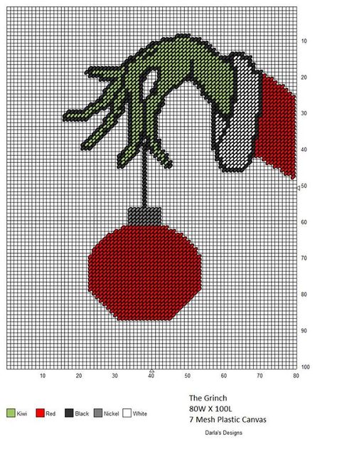 THE GRINCH WALL HANGING by DARLA'S DESIGNS Chart Crochet, Needlepoint Ideas, Crochet Charts, Graph Patterns, Xmas Cross Stitch, Crochet Fun, Winter Cross Stitch, Cross Stitch Christmas Ornaments, C2c Crochet