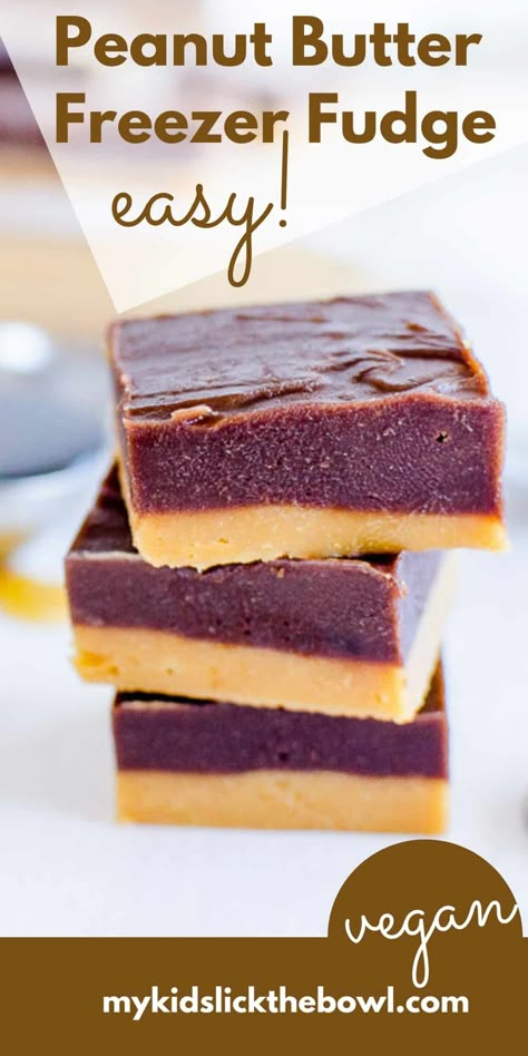 Easy peanut butter fudge recipe, made in the freezer, vegan and refined sugar free you'll love this freezer fudge recipe #fudge #fudgerecipes #veganinthefreezer #vegandessert #peanutbutterfudge Easy Peanut Butter Fudge Recipe, Freezer Snacks, Postpartum Snacks, Pregnancy Freezer Meals, Baby Meal Prep, Peanut Butter Fudge Recipes Easy, Easy Peanut Butter Fudge, Postpartum Meal Prep, Freezer Fudge