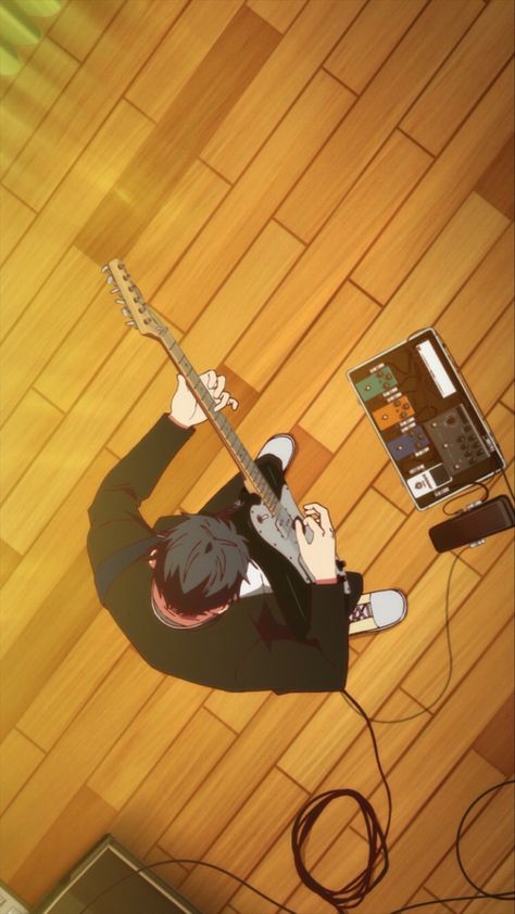 Gituar Anime, Guitar Anime Aesthetic, Anime Guitar Aesthetic, Uenoyama Ritsuka, Guitar Illustration, Persona Anime, Guitar Photos, Anime Boy Sketch, Cool Wallpapers Art