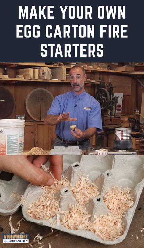 Egg Carton Fire Starters, Sawdust Fire Starters, Homemade Fire Starters, Fire Starters Diy, Winter Fire, Wood Shavings, Woodworking Plans Beginner, Egg Cartons, Woodworking Box