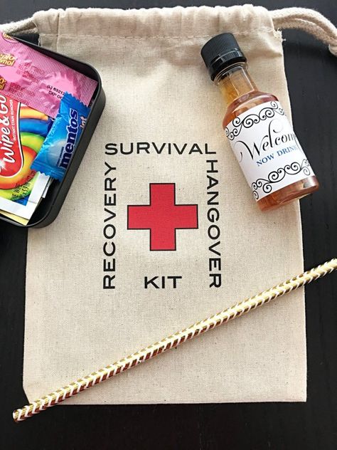 Hangover Kit, Survival Kit, Welcome Bags, Recovery Kit, First Aid, DIY, Bridal Shower Favor, Destina Hangover Bag, Bridal Survival Kit, Rustic Rehearsal Dinners, 21 Bday, Mini Liquor Bottles, Welcome Kit, Emergency Survival Kit, Dream Beach Wedding, Hangover Kit