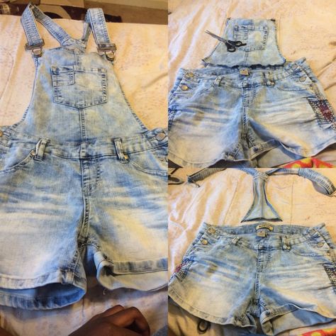 Making a pair of old overalls into shorts Shorts From Jeans, Diy Shorts, Overall Shorts, Diy Clothes, Overalls, Womens Shorts, Outfit Inspo, Quick Saves, Clothes