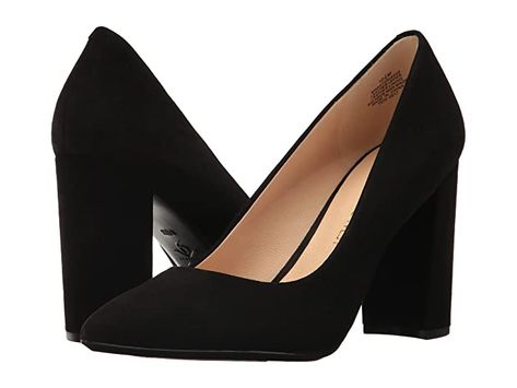 Nine West Astoria9x9 Block Heel Pump Black Closed Toe Heels, Pump High Heels, Kids Heels, Very High Heels, High Heels Black, Closed Toe Heels, Suede High Heels, Black Block Heels, Black Pumps Heels