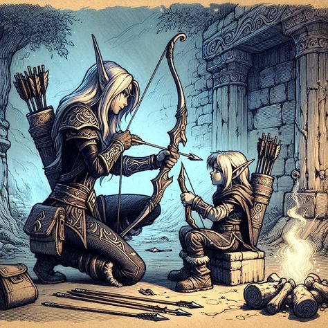 Elven family outdoor activities  #fantasy #warcraft #wow #worldofwarcraft #elf #queldorei Elf Family Art, Elven Blacksmith, Drow Archer, Dnd Family, Druid World Of Warcraft, Wow Elf, Elf Family, Fantasy Words, Elder Scrolls Art